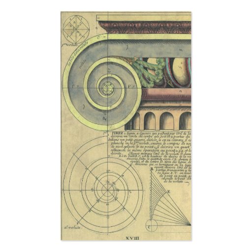 Vintage Architecture; Capital Volute by Vignola Business Card (back side)