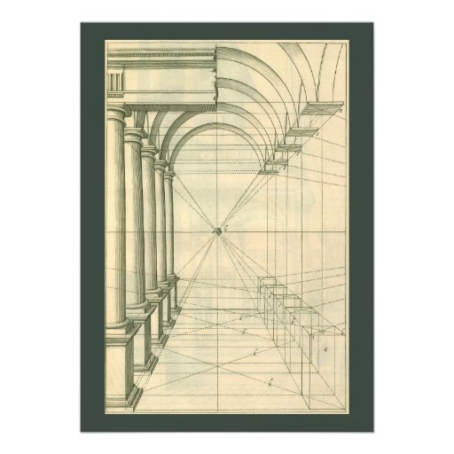 Vintage Architecture, Columns Arches Perspective Cards