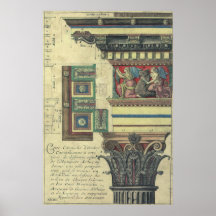 Vintage Architecture, Cornice Moulding and Column Poster