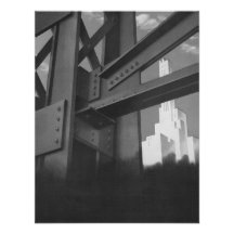 Vintage Architecture Steel Construction Skyscraper Custom Invitations
