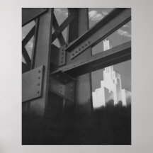 Vintage Architecture Steel Construction Skyscraper Posters
