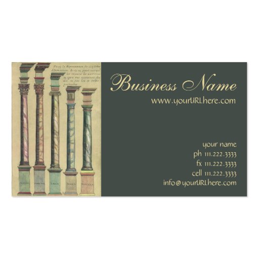 Vintage Architecture, the 5 Architectural Orders Business Cards