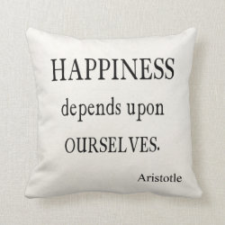 Vintage Aristotle Happiness Inspirational Quote Throw Pillows