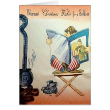 Vintage Army Military Christmas Card