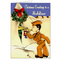 Vintage Army Military Christmas Card