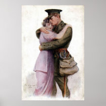 Vintage Army Military Return Home Poster Print