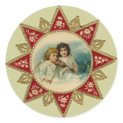 Vintage Art - Christmas Angels Stickers