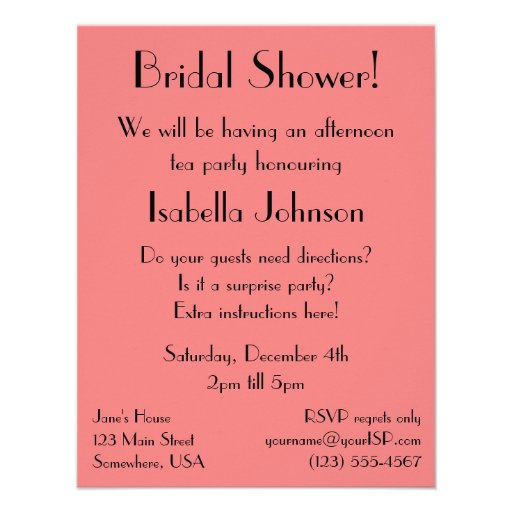 Vintage Art Deco Afternoon Tea Party Bridal Shower Custom Invites