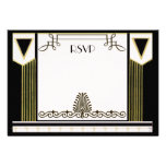 Vintage Art Deco Couple Formal Wedding RSVP Custom Invites