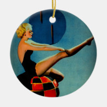 Vintage Art Deco Era Gil Elvgren Pin Up Girl Ornament