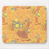 Vintage Art Deco Fabric Floral Mousepad by vintagegiftmall Vintage Art Deco Fabric Floral Mousepad