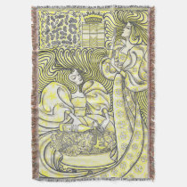 Vintage Art Deco Graceful Women Blanket Throw Blanket at Zazzle