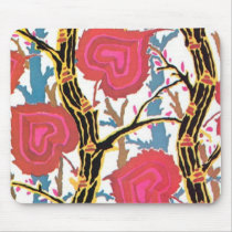 Vintage Art Deco Heart Print Mousepad by vintagegiftmall Vintage Art Deco Heart Print Mousepad