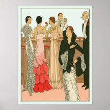 Vintage Art Deco Martini Party Print
