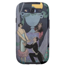 Vintage Art Deco Moonlight Love Triangle Galaxy SIII Cover