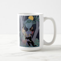 Vintage Art Deco Moonlight Love Triangle Mug