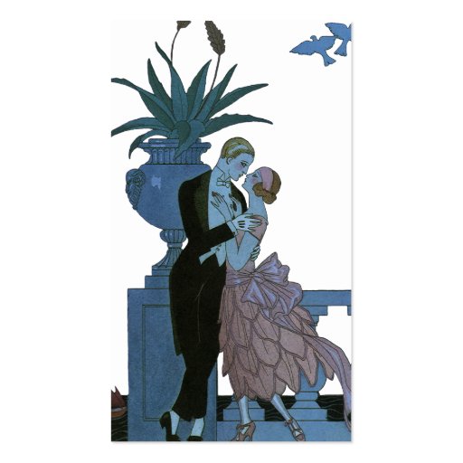 Vintage Art Deco, Newlyweds Love Wedding Dance Business Card Template (front side)