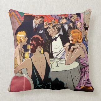 Vintage Art Deco Nightclub Cocktail Party Pillows