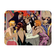Vintage Art Deco Nightclub Cocktail Party Vinyl Magnets