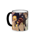ringer_mug - A vintage illustration image of a group of party goers at a nightclub.