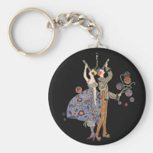 Vintage Art Deco Party Goers Keychain