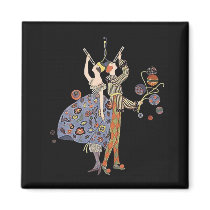 Vintage Art Deco Party Goers Magnet