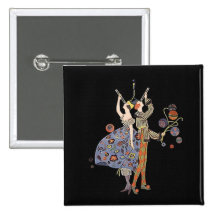 Vintage Art Deco Party Goers Pins