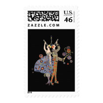 Vintage Art Deco Party Goers Postage