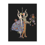 Vintage Art Deco Party Goers Postcard