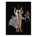 Vintage Art Deco Party Goers Postcard