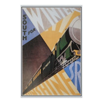 Vintage Art Deco Southern Railway travel ad Posters
