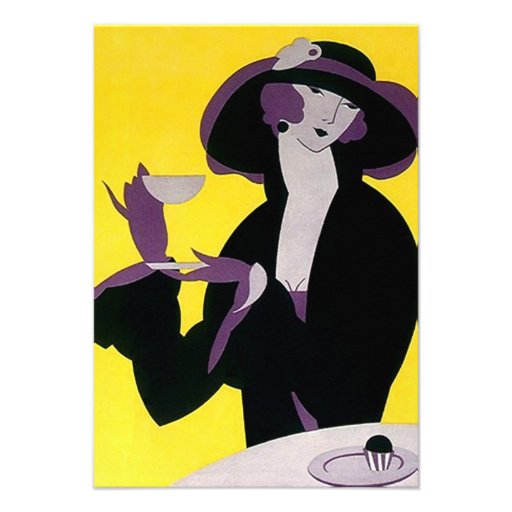 Vintage Art Deco Tea Invitations High Afternoon