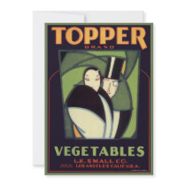 Vintage Art Deco Topper Vegetable Label Art Personalized Invite