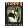 Vintage Art Deco Topper Vegetable Label Art Post Card