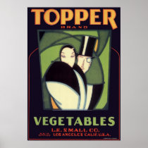 Vintage Art Deco Topper Vegetable Label Art Print