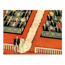 Vintage Art Deco Wedding, Bride Groom Newlyweds Postcards