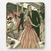 Vintage Art Deco Wedding, Newlyweds First Dance Mouse Pads