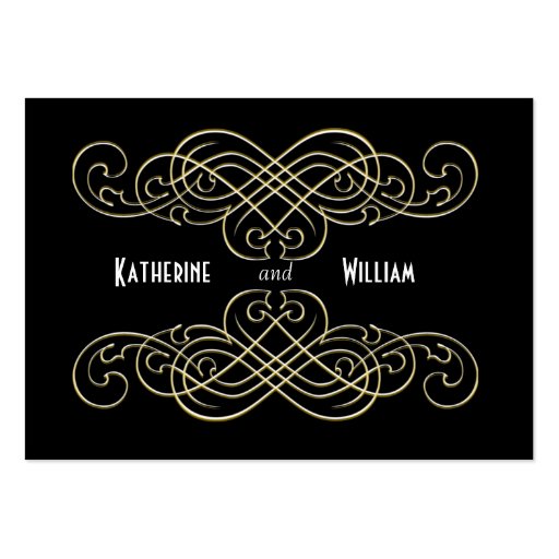 Vintage Art Deco Wedding Place Card Personalized Business Card Templates (back side)