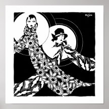 Vintage Art Deco Women's Scarves Ad Print