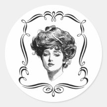 Vintage Art Gibson Girl Sticker