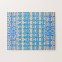 Vintage art nouveau and floral in lavender blue puzzles