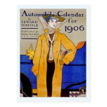 Vintage Art Nouveau automobile calendar 1906 Postcards