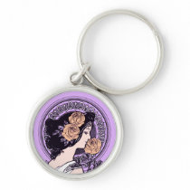 Vintage art nouveau beauty lavender keyring key chain