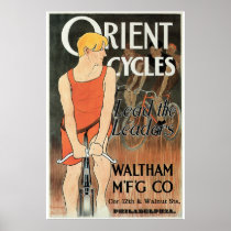 Vintage art nouveau bicycle ad print