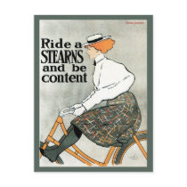 Vintage art nouveau bicycle advert postcard