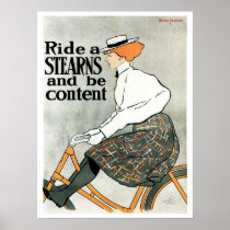 Vintage art nouveau bicycle advert poster