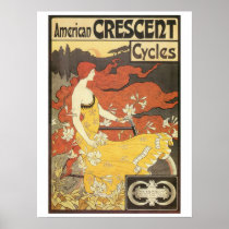 Vintage art nouveau Bicycles ad Poster