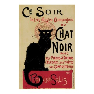 Vintage art nouveau black cat posters