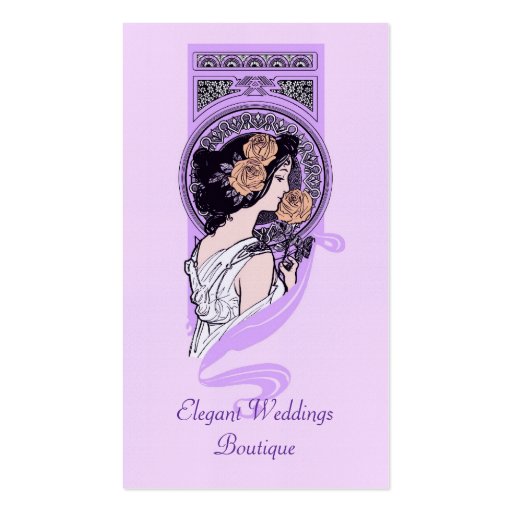 Vintage art nouveau bridal boutique business card