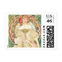 Vintage Art Nouveau; Champenois; Alphonse Mucha Postage